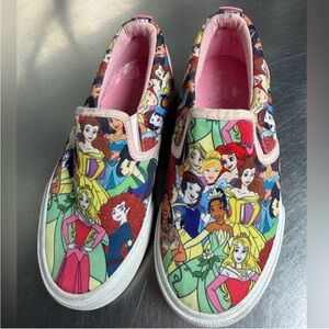 Disney Princess Kids Slip-On Sneakers - Pink and Multicolor